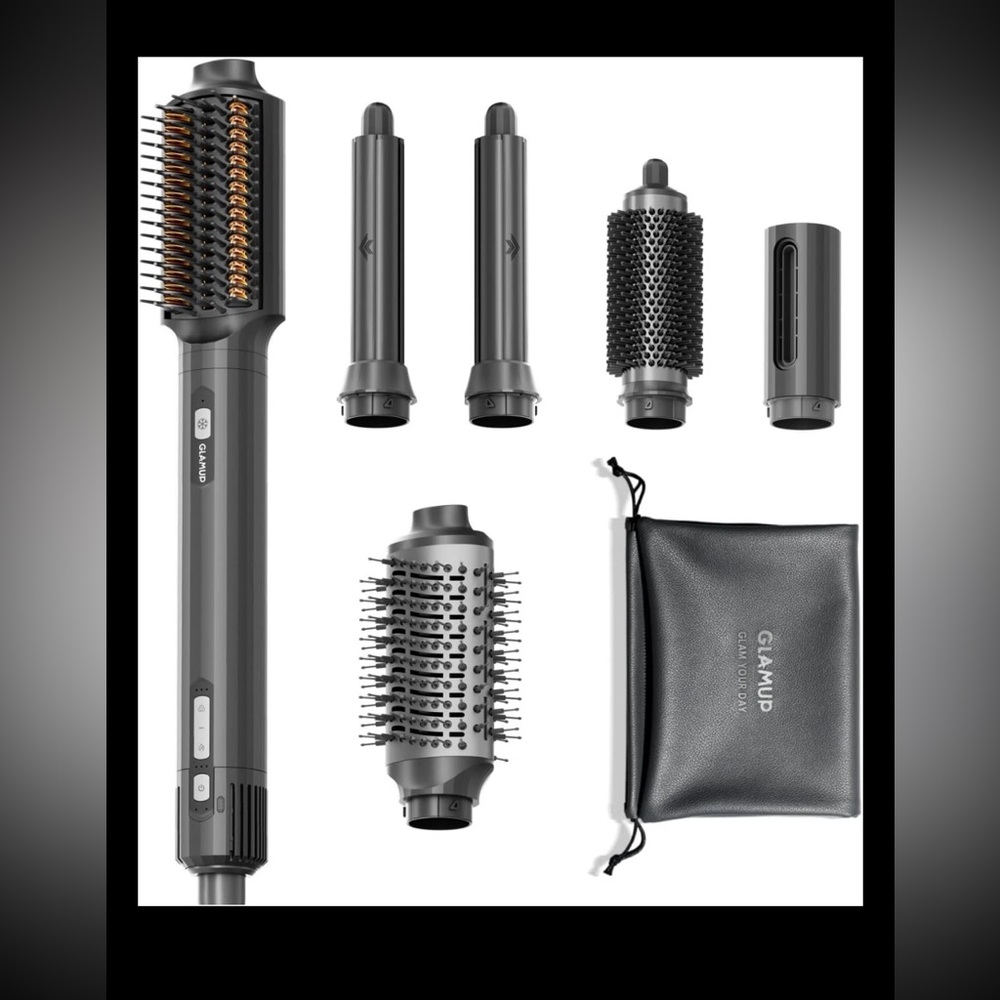 GLAMUP FusionPro 6 in 1 Hot Air Styler- Wrap Curler & Thermal Brush Straighten